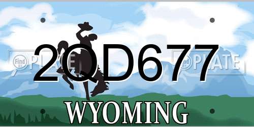2QD677 Wyoming License Plate
