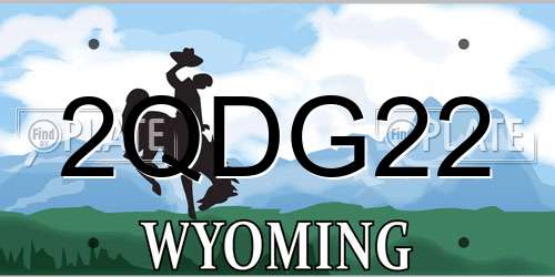 2QDG22 Wyoming License Plate