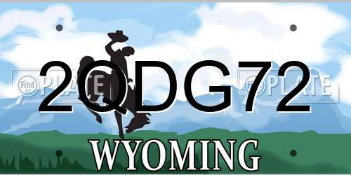 2QDG72 Wyoming License Plate
