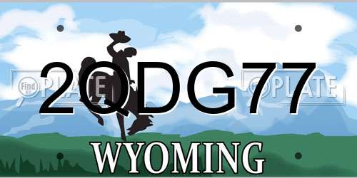 2QDG77 Wyoming License Plate