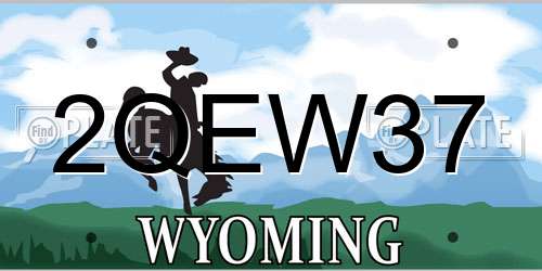 2QEW37 Wyoming License Plate
