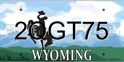 2QGT75 Wyoming License Plate