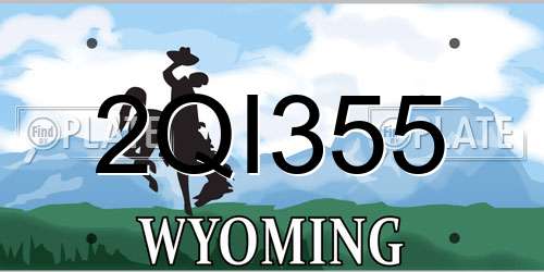 2QI355 Wyoming License Plate