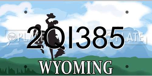 2QI385 Wyoming License Plate