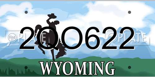2QO622 Wyoming License Plate