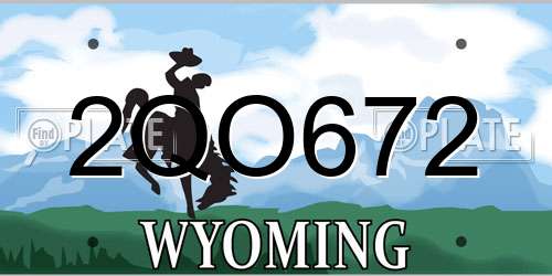 2QO672 Wyoming License Plate