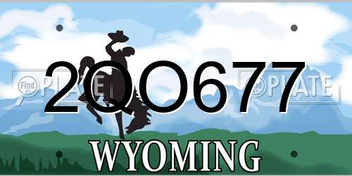 2QO677 Wyoming License Plate