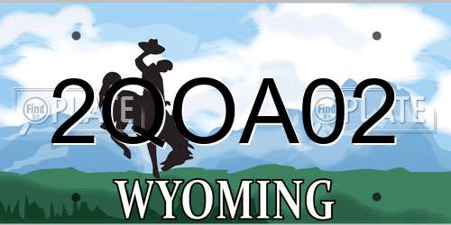 2QOA02 Wyoming License Plate