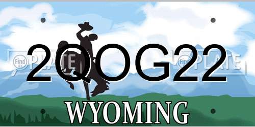 2QOG22 Wyoming License Plate