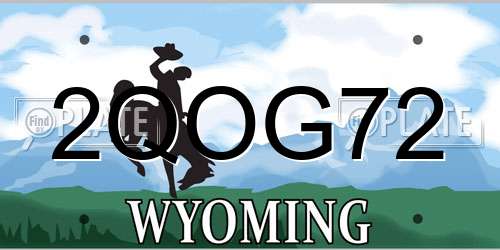 2QOG72 Wyoming License Plate