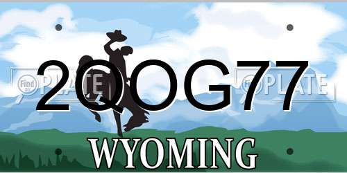 2QOG77 Wyoming License Plate