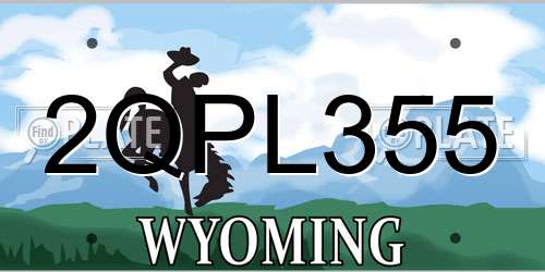 2QPL355 Wyoming License Plate
