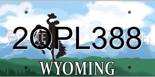 2QPL388 Wyoming License Plate