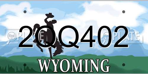 2QQ402 Wyoming License Plate