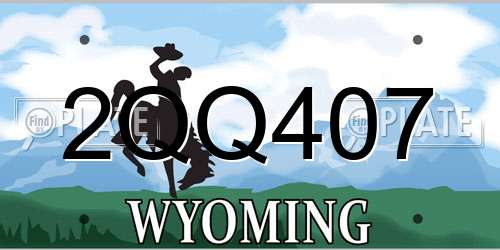 2QQ407 Wyoming License Plate
