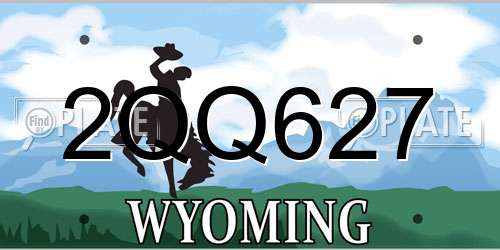 2QQ627 Wyoming License Plate