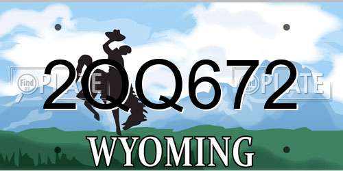 2QQ672 Wyoming License Plate