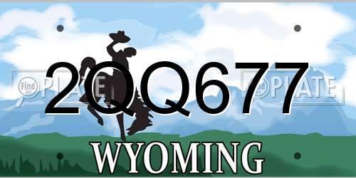 2QQ677 Wyoming License Plate