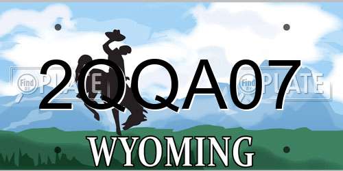 2QQA07 Wyoming License Plate