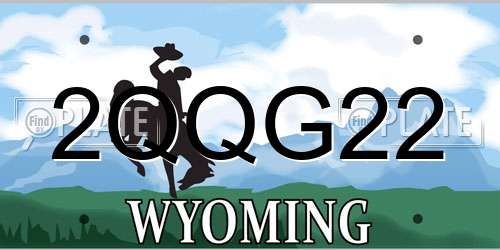 2QQG22 Wyoming License Plate