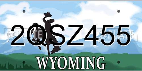 2QSZ455 Wyoming License Plate