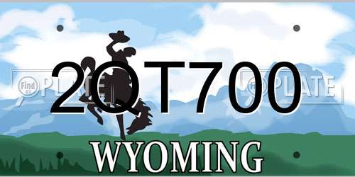 2QT700 Wyoming License Plate