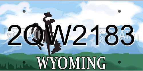 2QW2183 Wyoming License Plate