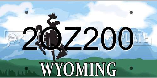 2QZ200 Wyoming License Plate