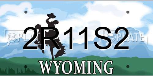2R11S2 Wyoming License Plate