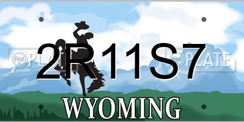 2R11S7 Wyoming License Plate