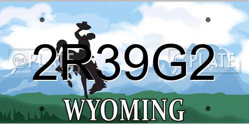 2R39G2 Wyoming License Plate