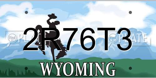 2R76T3 Wyoming License Plate