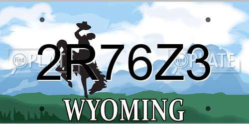 2R76Z3 Wyoming License Plate