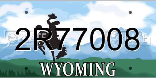 2R77008 Wyoming License Plate