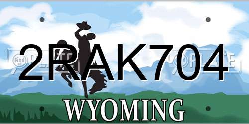 2RAK704 Wyoming License Plate