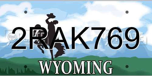 2RAK769 Wyoming License Plate