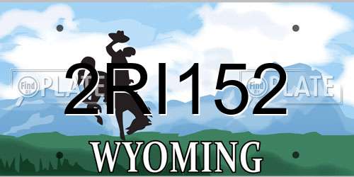 2RI152 Wyoming License Plate
