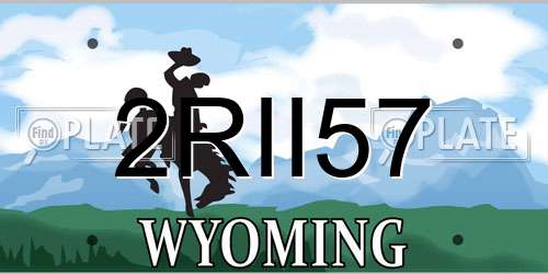 2RII57 Wyoming License Plate