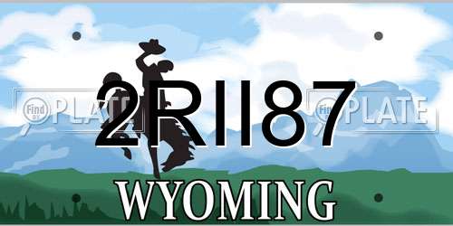 2RII87 Wyoming License Plate