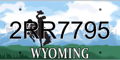 2RR7795 Wyoming License Plate