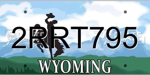 2RRT795 Wyoming License Plate