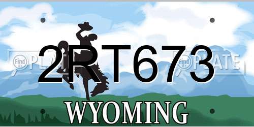2RT673 Wyoming License Plate