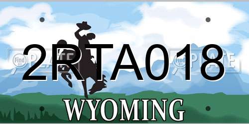 2RTA018 Wyoming License Plate