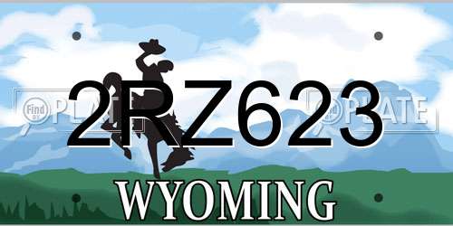 2RZ623 Wyoming License Plate