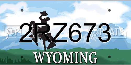 2RZ673 Wyoming License Plate