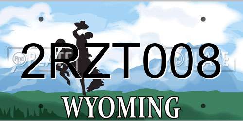 2RZT008 Wyoming License Plate