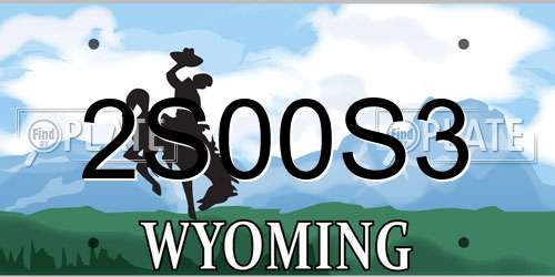 2S00S3 Wyoming License Plate