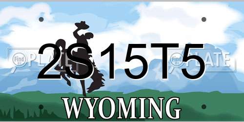2S15T5 Wyoming License Plate