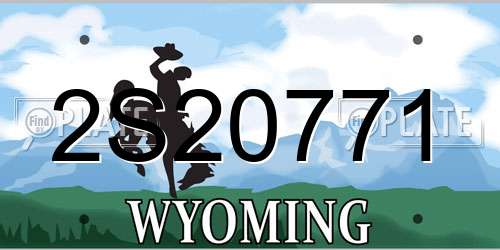 2S20771 Wyoming License Plate
