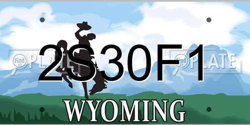 2S30F1 Wyoming License Plate